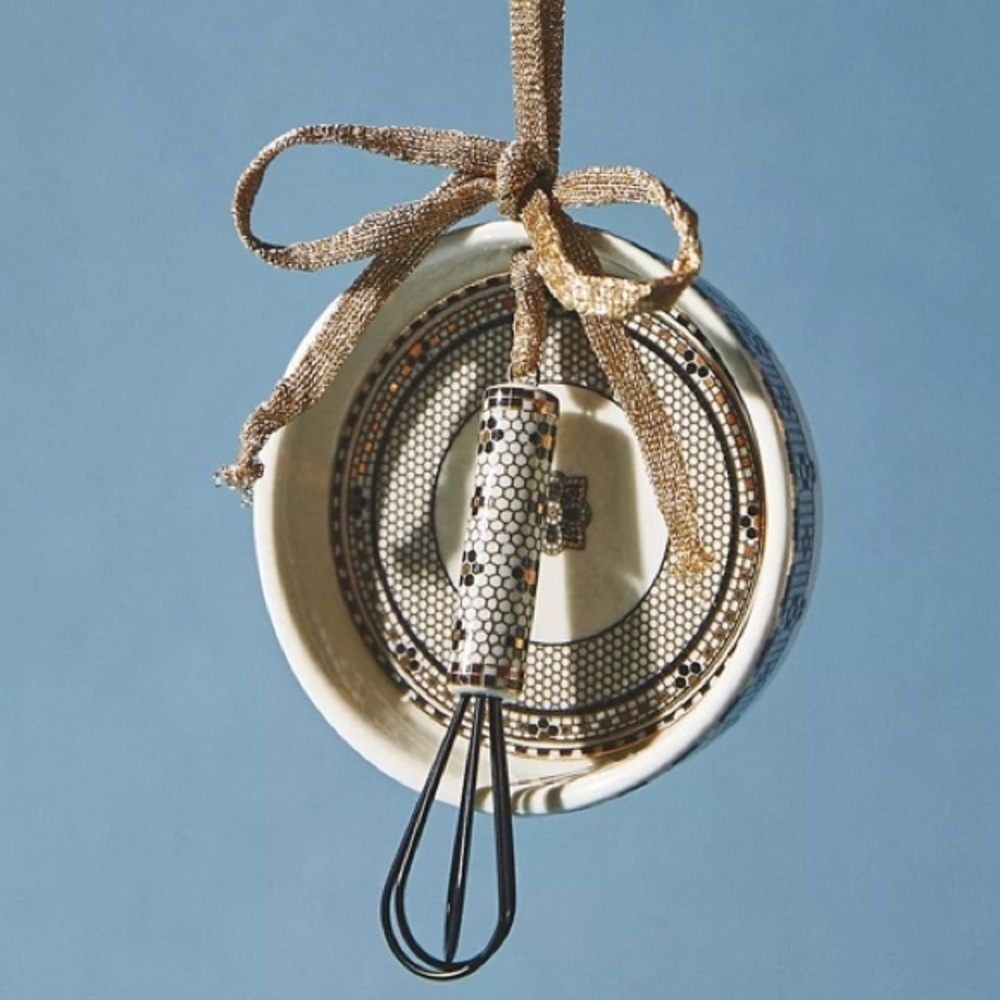Anthropologie Bistro Tile Baking Ornament Miniature Christmas Parisian whisk